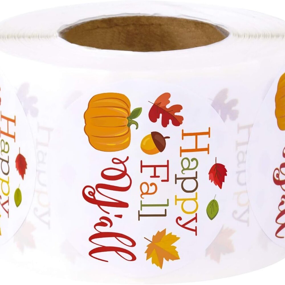 Happy Fall Y'all Stickers - Pumpkin Design for Holiday/Party Decoration and Gift - Picture 5 of 6
